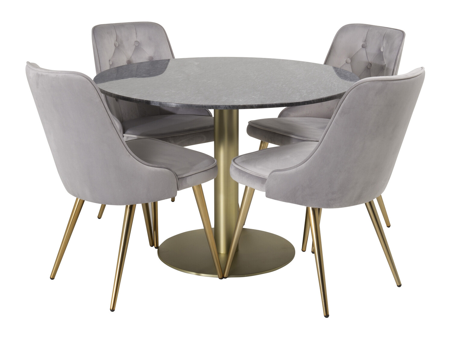 Set sala da pranzo Dallas 370 (Grigio + Ottone)