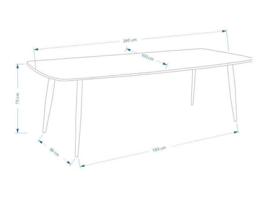 Tavolo Dallas 131 (Bianco + Nero)