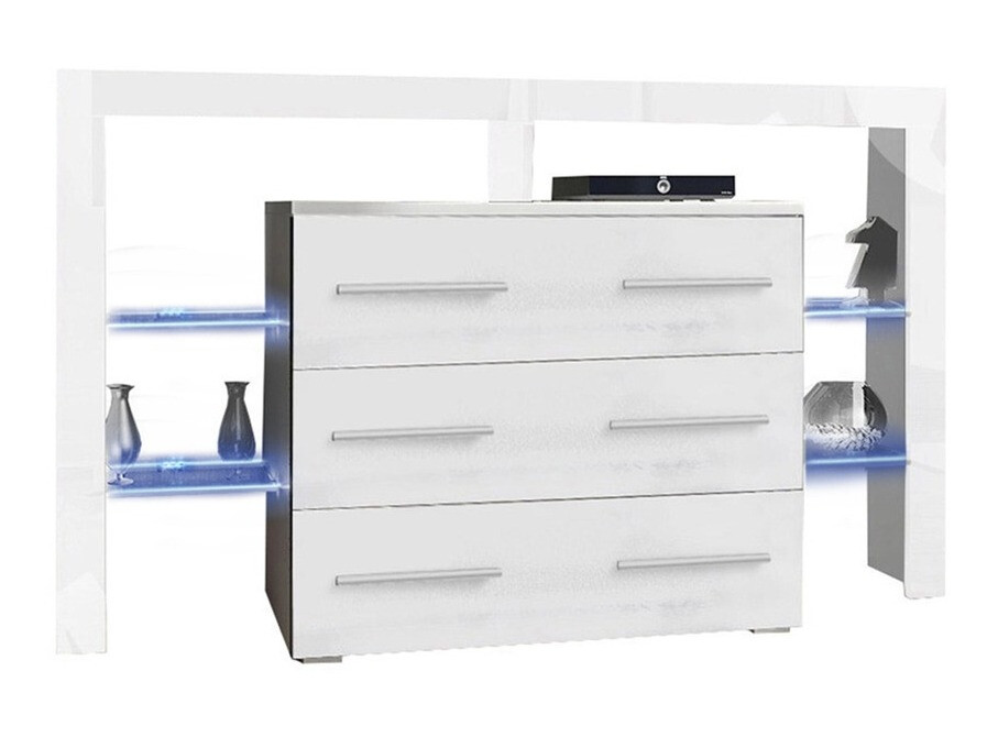 Cassettiera Aestas I (Bianco + Bianco lucido)