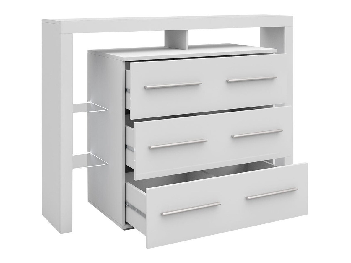 Cassettiera Aestas I (Bianco + Bianco lucido)