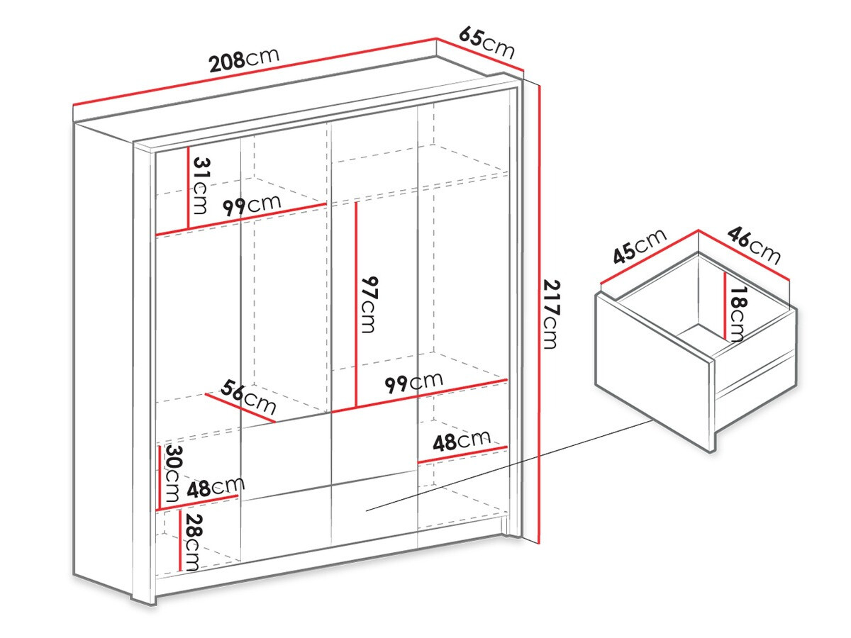 Armadio Honolulu 139 (Grafite)