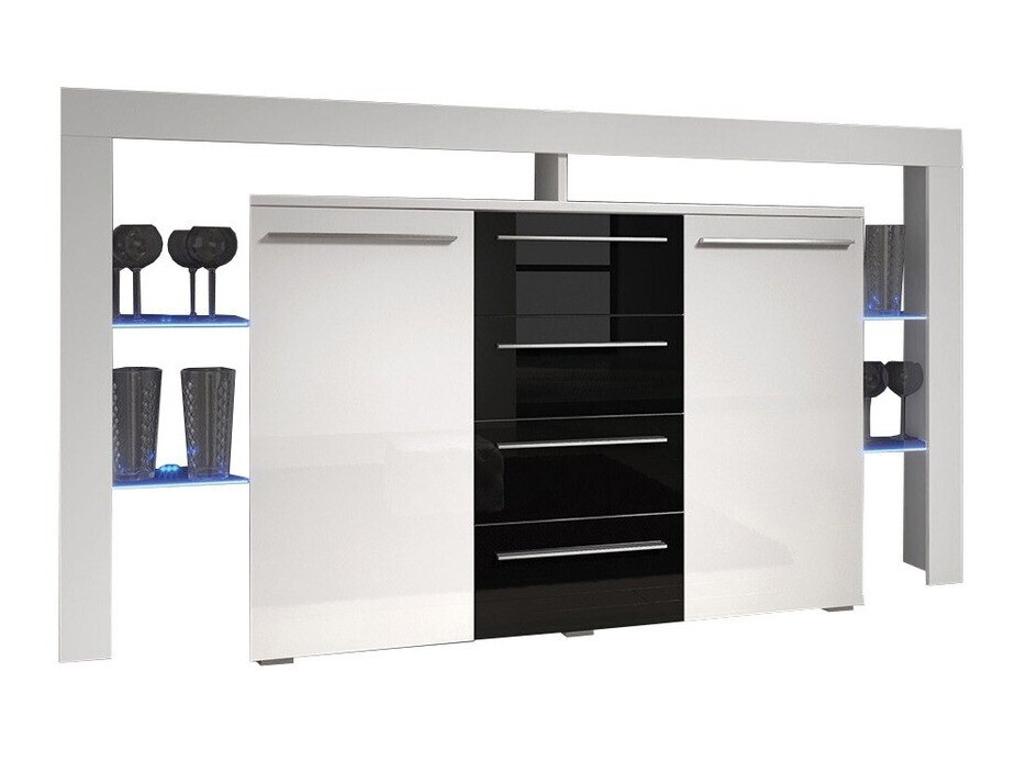 Cassettiera Aestas (Bianco + Nero lucido)