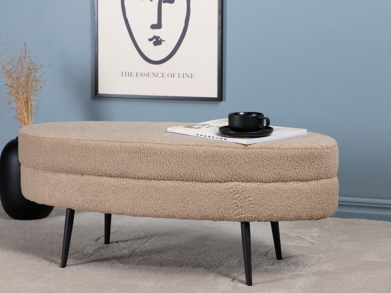 Panca imbottita Dallas 2920 (Beige + Nero)