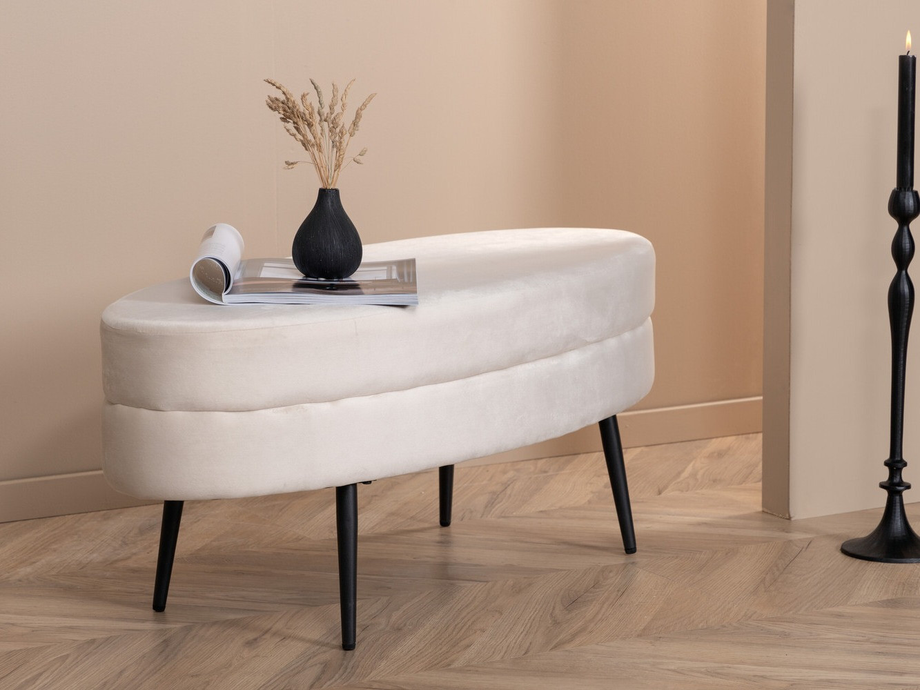 Panca imbottita Dallas 2920 (Crema + Nero)