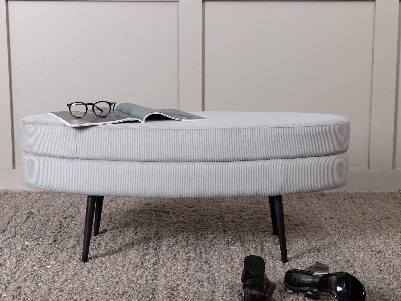 Panca imbottita Dallas 2920 (Grigio + Nero)