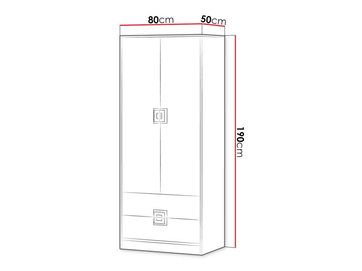 Armadio Balvire 102 (Rovere chiaro + Bianco + Grigio)