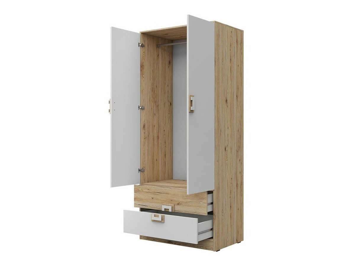 Armadio Balvire 102 (Rovere chiaro + Bianco)