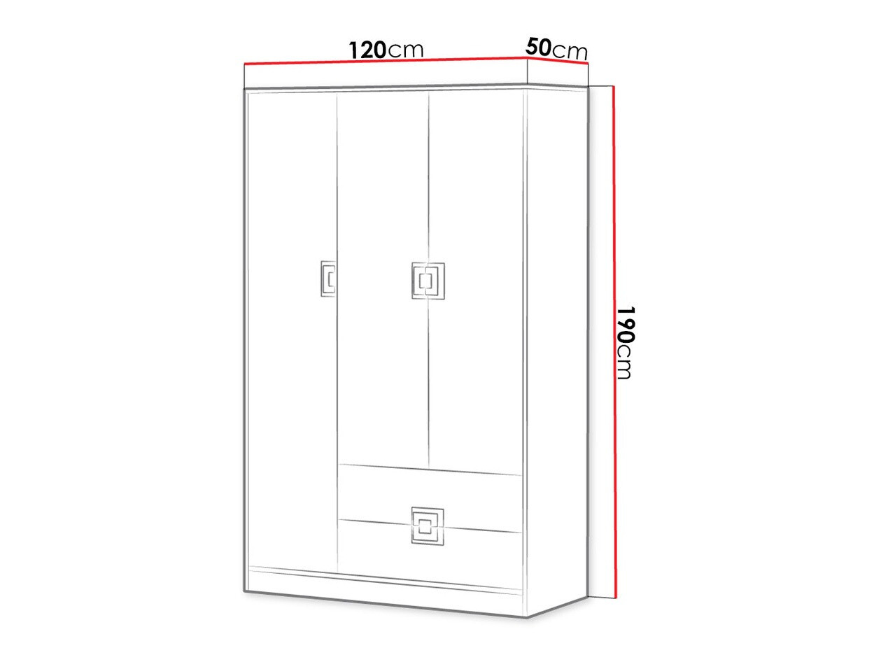 Armadio Balvire 104 (Rovere chiaro + Bianco + Fucsia)