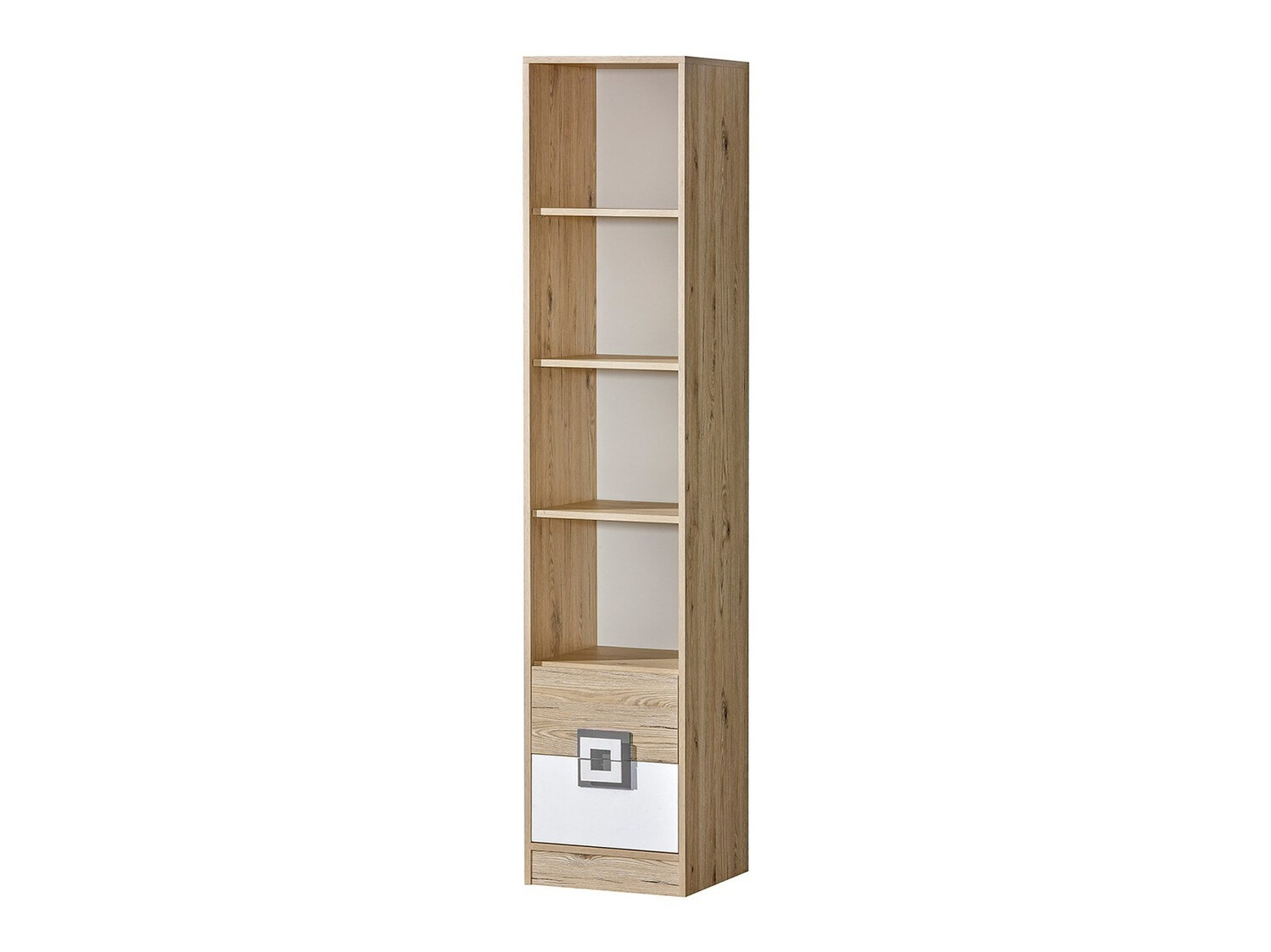 Scaffale Balvire 107 (Rovere chiaro + Bianco + Grigio)