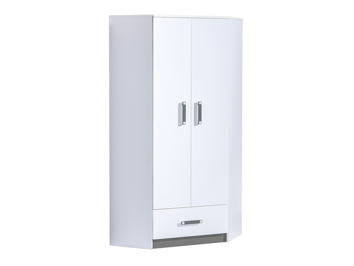 Armadio ad angolo Lorlare 112 (Bianco + Grigio)