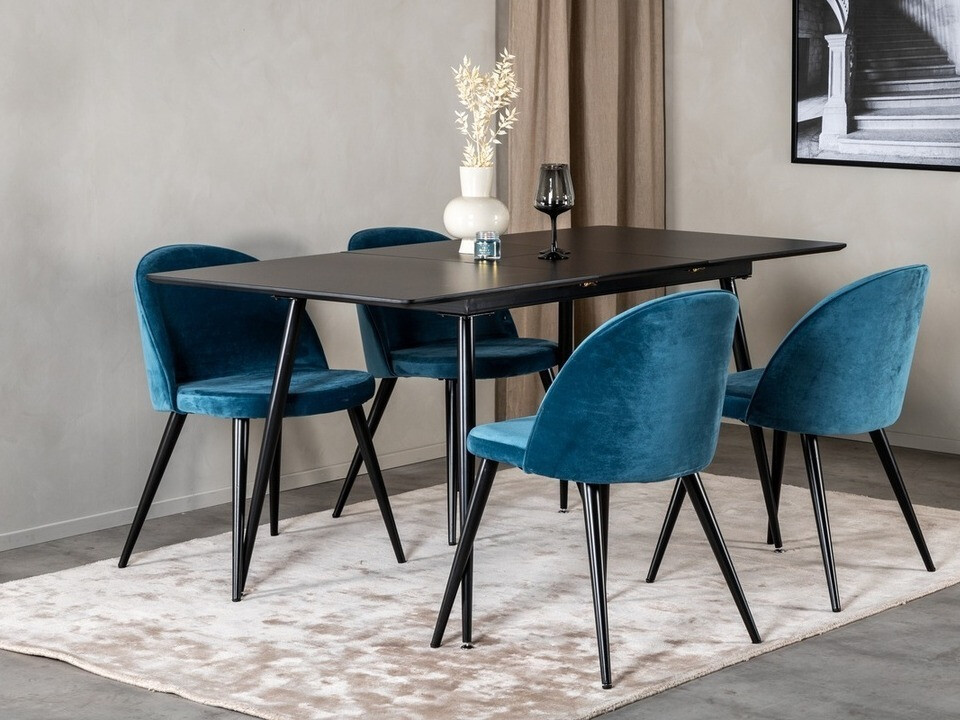 Set sala da pranzo Dallas 1521 (Blu + Nero)