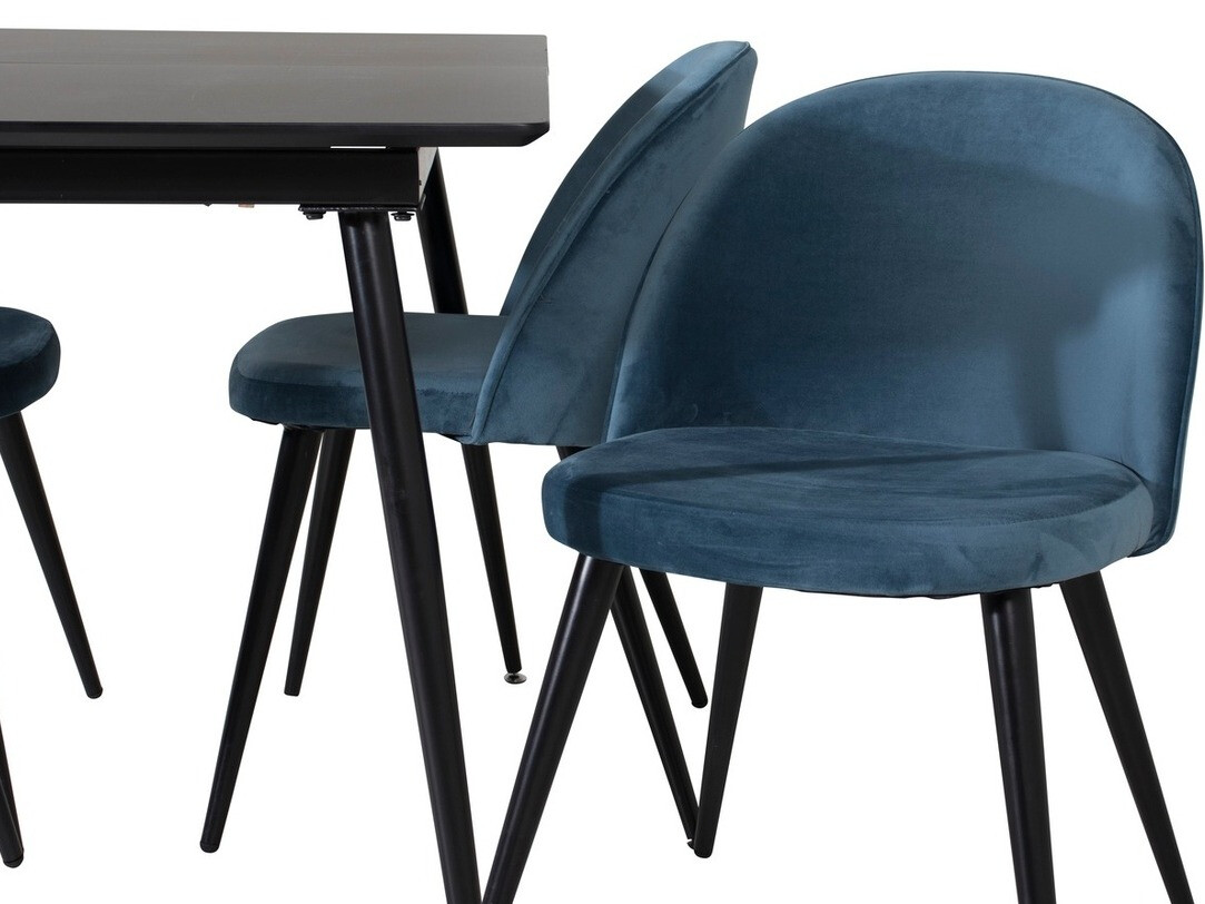 Set sala da pranzo Dallas 1521 (Blu + Nero)