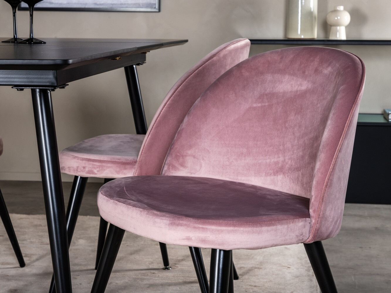 Set sala da pranzo Dallas 1521 (Fucsia + Nero)