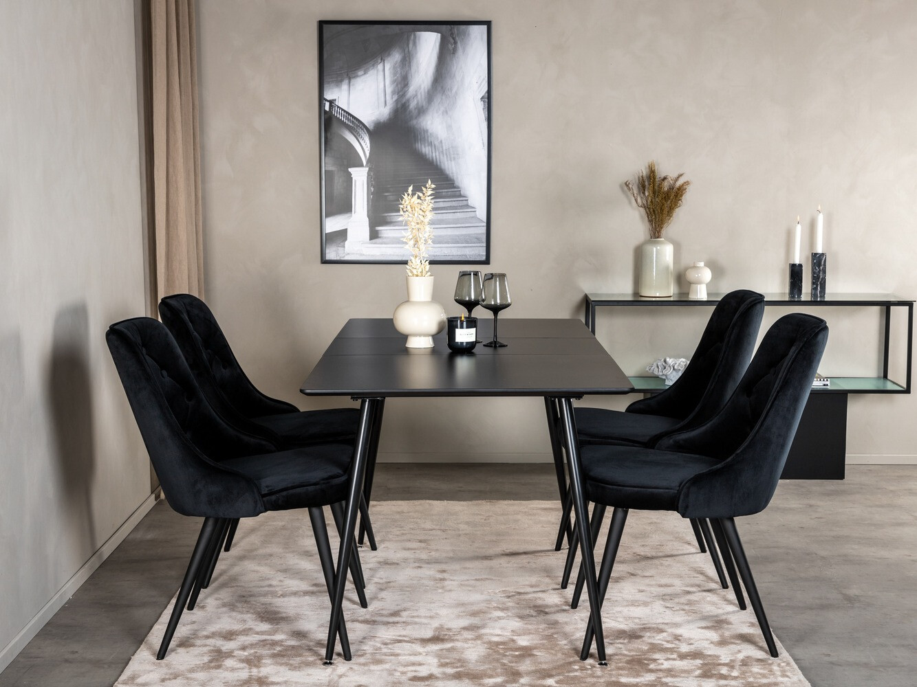 Set sala da pranzo Dallas 1522 (Nero)