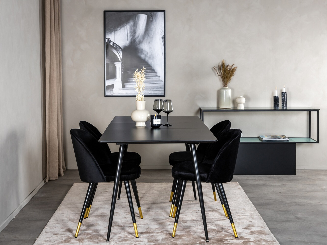 Set sala da pranzo Dallas 1526 (Nero)