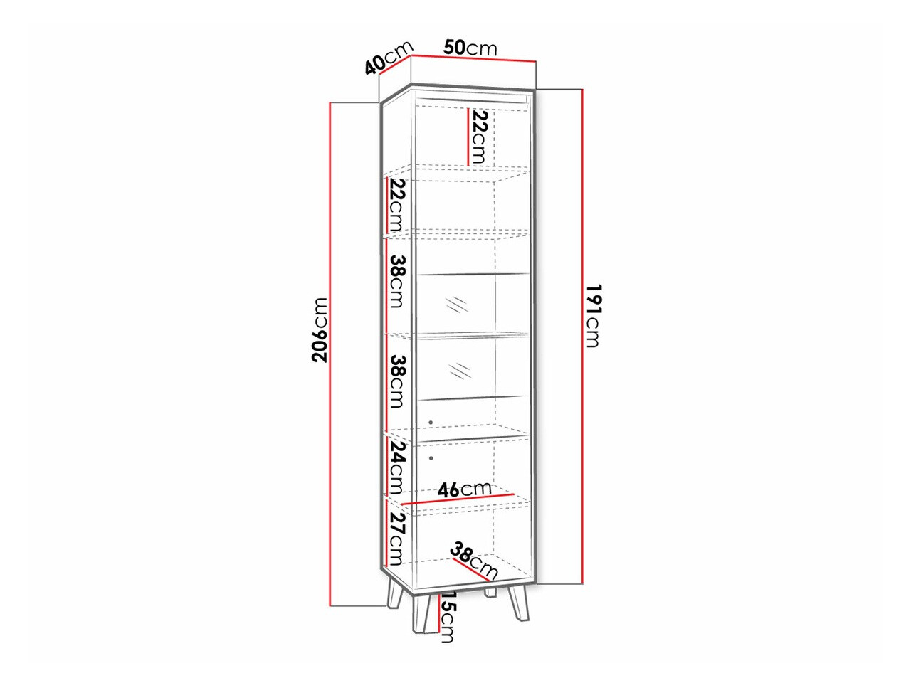 Scaffale Delbene 107 (Rovere Sanremo chiaro + Opaca bianco)