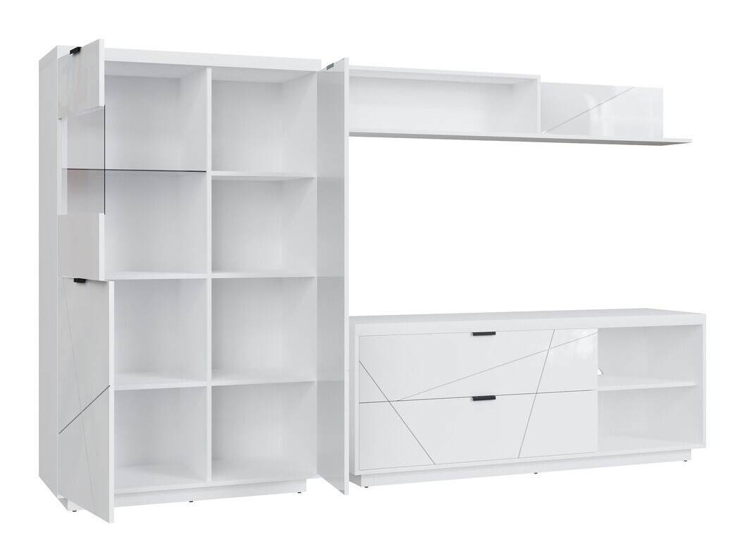 Parete attrezzata Fivale 111 (Bianco lucido + Bianco)