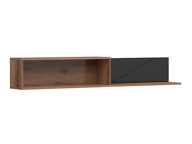 Parete attrezzata Fivale 111 (Rovere delano scuro + Nero opaco)