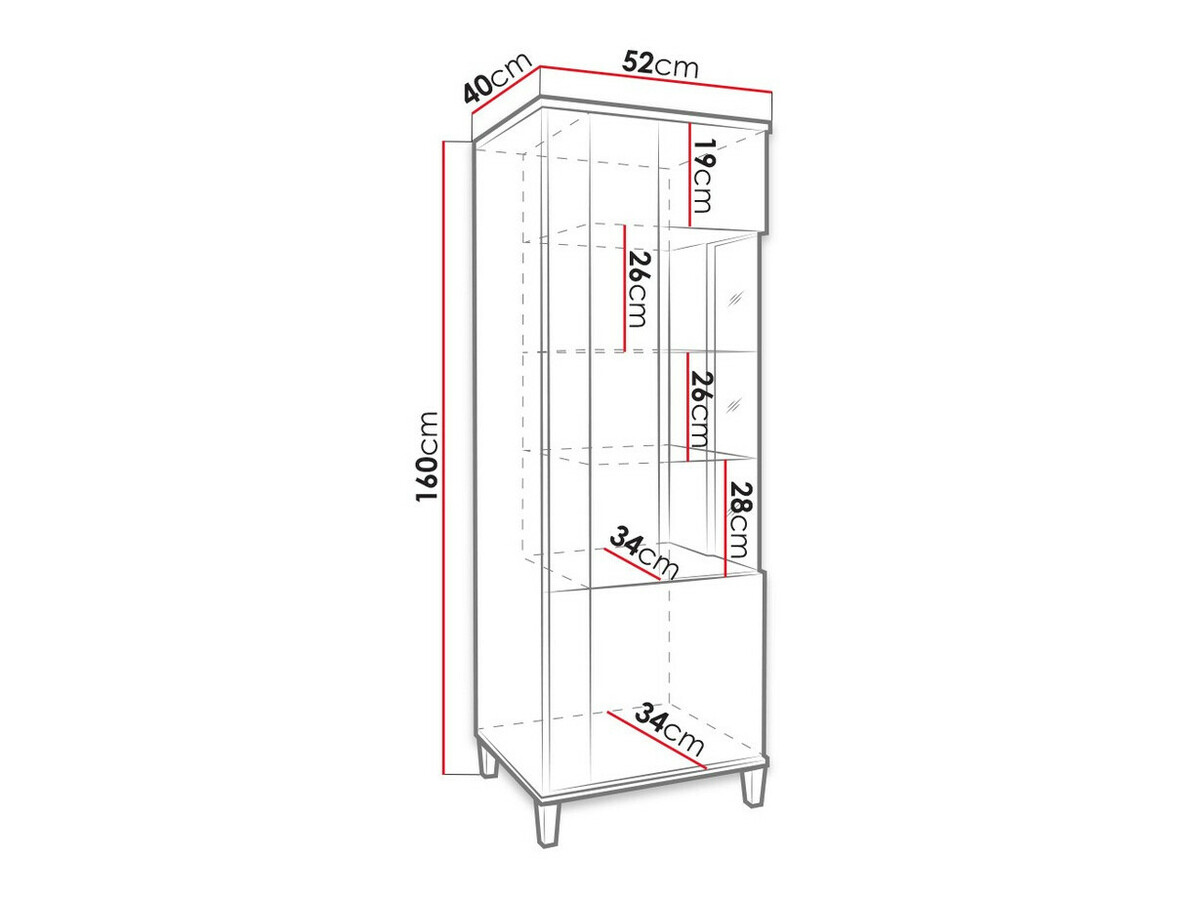 Scaffale Florem II (Bianco + Bianco lucido + Luminoso legno)