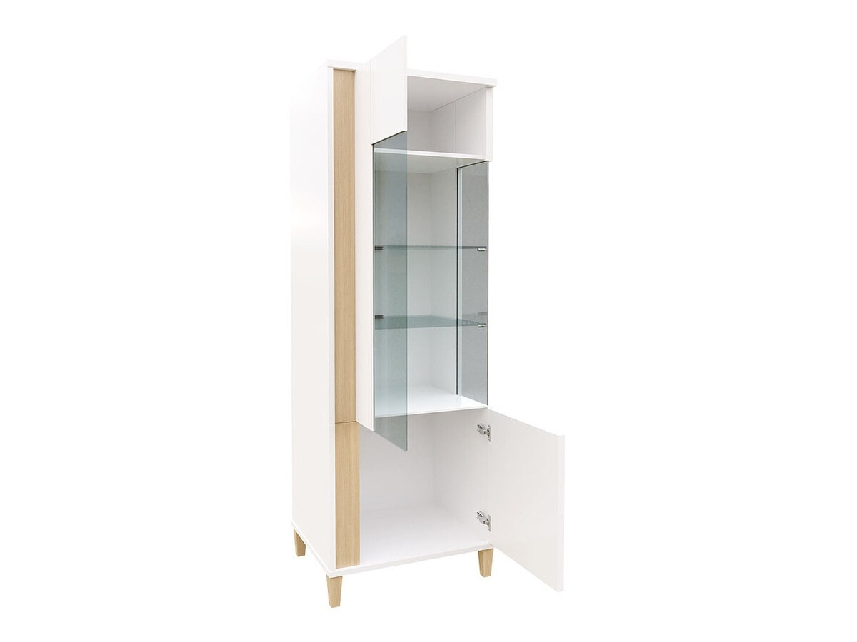 Scaffale Florem II (Bianco + Bianco lucido + Nero lucido)