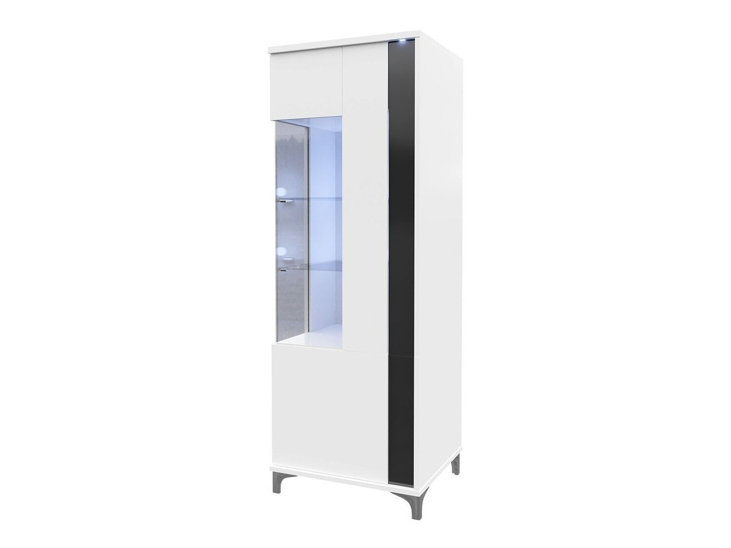 Scaffale Florem III (Bianco + Bianco lucido + Nero lucido)