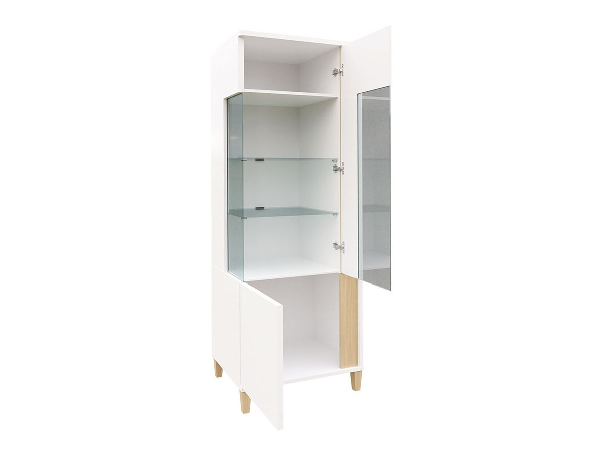 Scaffale Florem III (Bianco + Bianco lucido + Nero lucido)