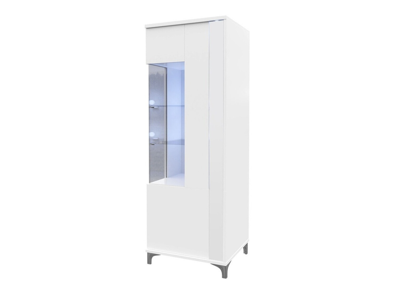 Scaffale Florem III (Bianco + Bianco lucido)