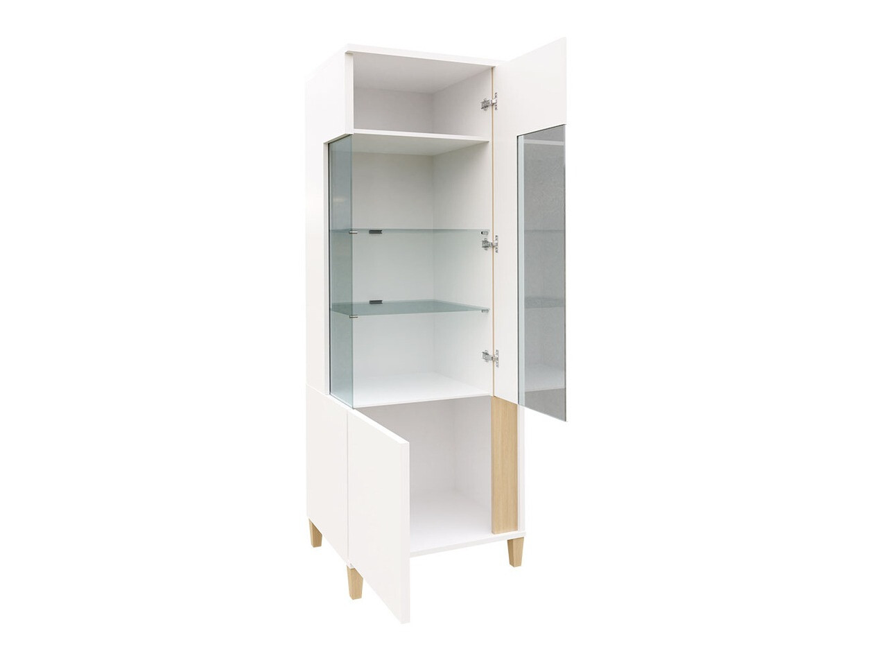 Scaffale Florem III (Bianco + Bianco lucido)