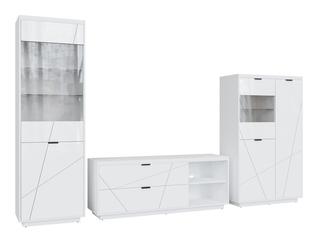 Parete attrezzata Fivale 112 (Bianco lucido + Bianco)