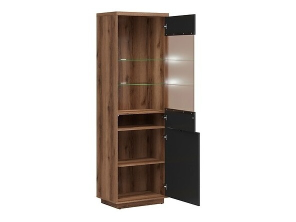 Parete attrezzata Fivale 113 (Rovere delano scuro + Nero opaco)