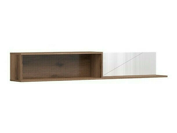 Parete attrezzata Fivale 114 (Rovere delano scuro + Bianco lucido)