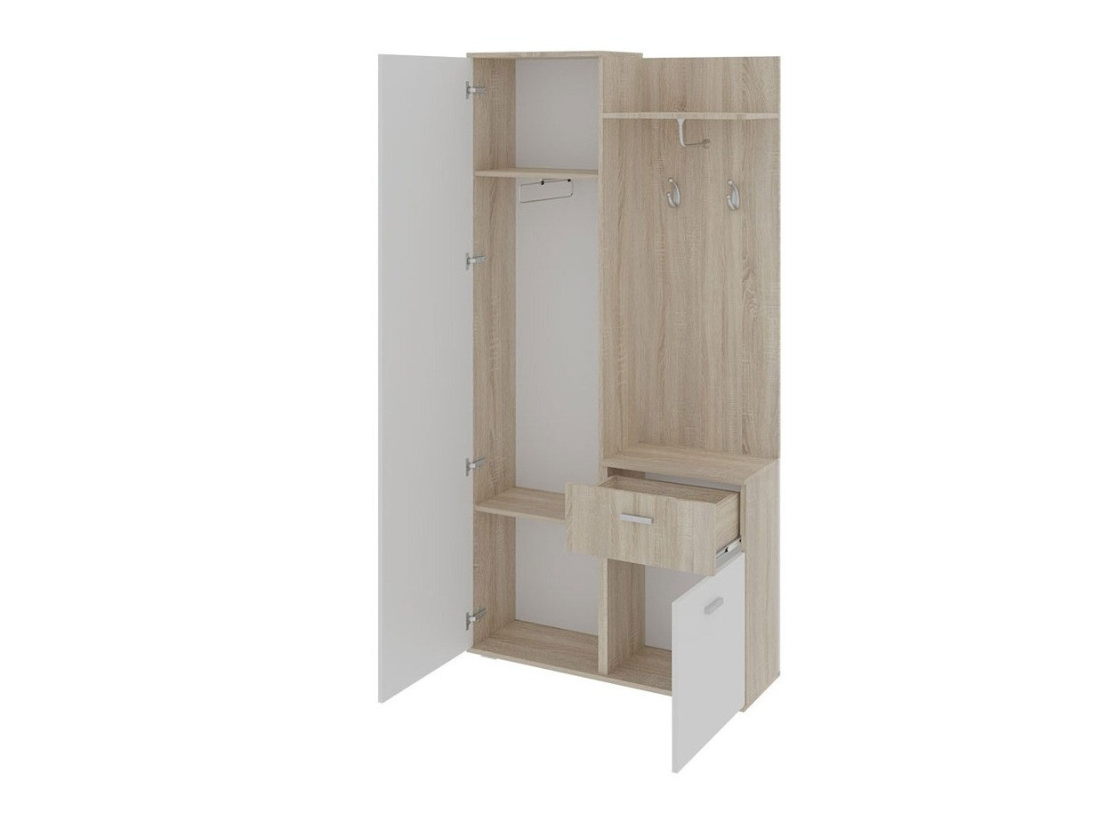 Set arredo da corridoio Pavo (Sonoma quercia + Bianco)