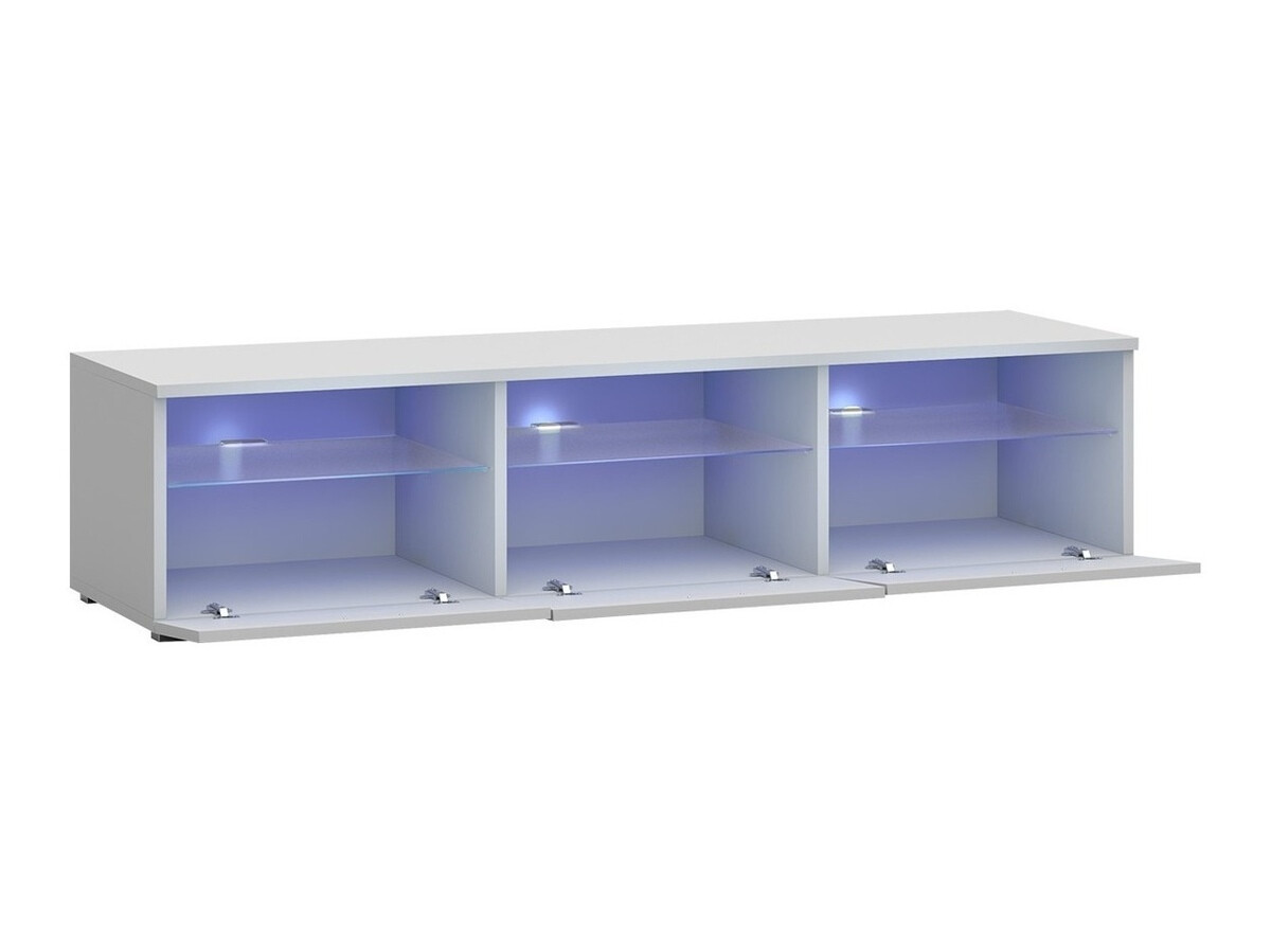 Mobile porta TV Uva I (Bianco + Grigio lucido)