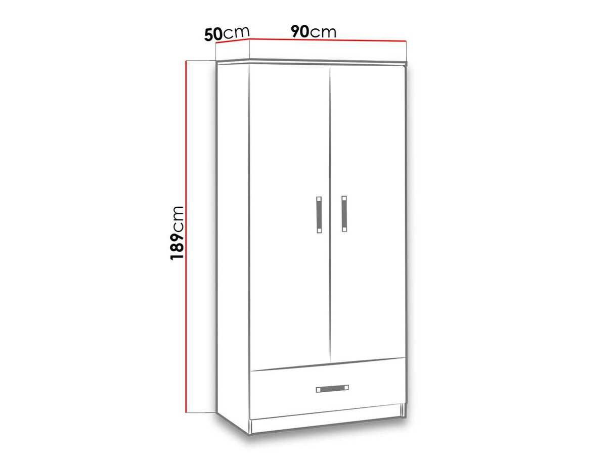 Armadio Lorlare 110 (Bianco + Grigio)