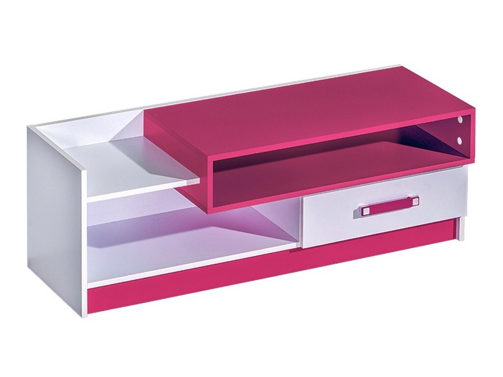 Mobile porta TV Lorlare 111 (Bianco + Fucsia)