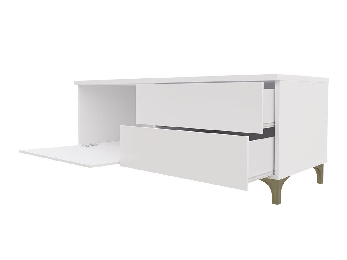 Mobile porta TV Uva III (Bianco + Nero lucido)