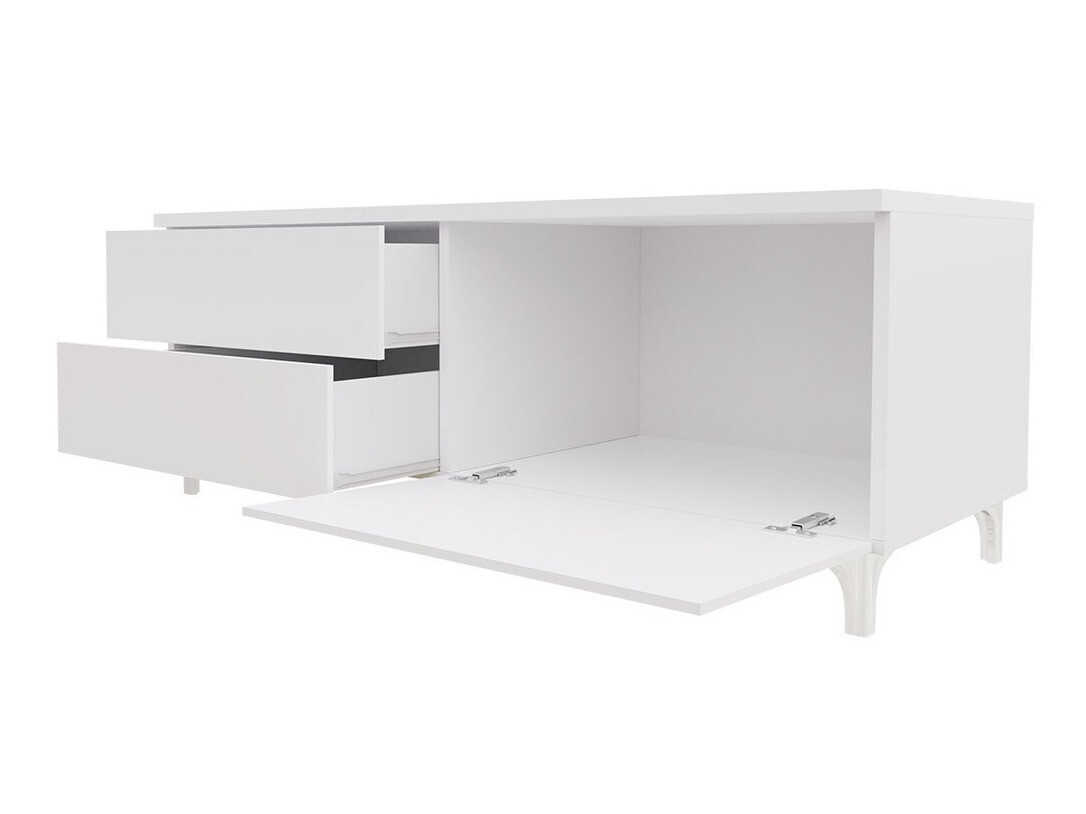 Mobile porta TV Uva IV (Bianco + Nero lucido)