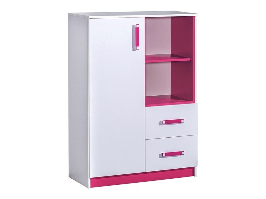 Cassettiera Lorlare 105 (Bianco + Fucsia)