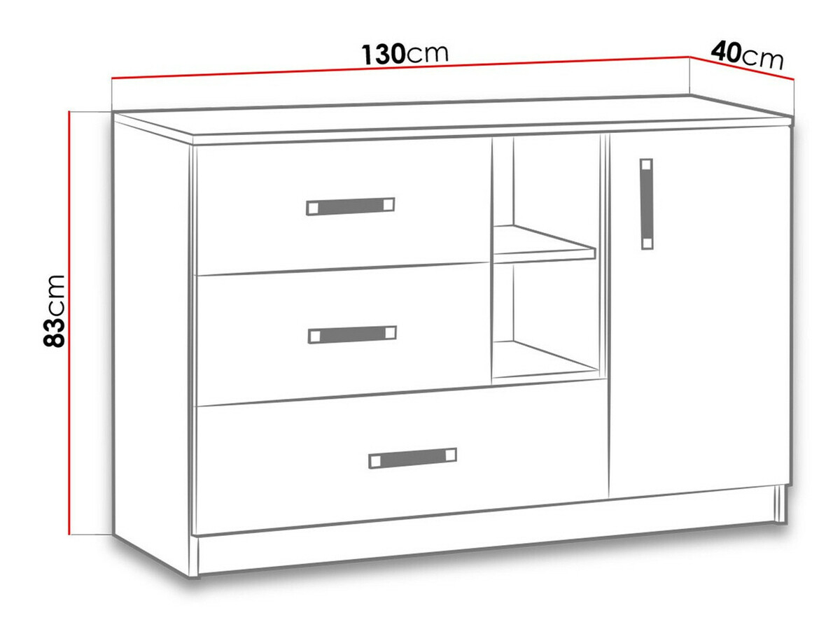 Cassettiera Lorlare 107 (Bianco + Grigio)
