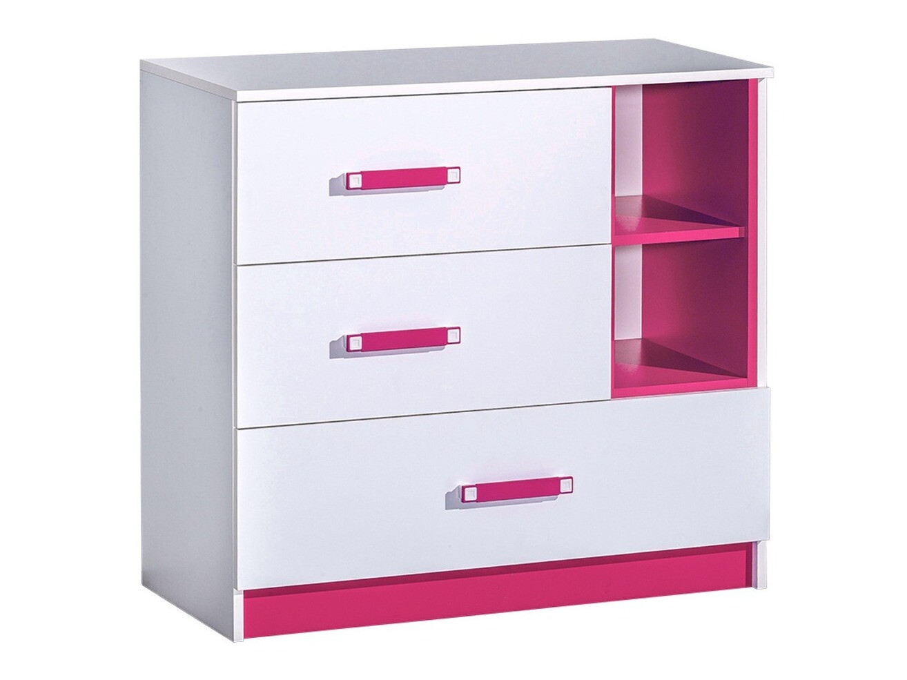 Cassettiera Lorlare 108 (Bianco + Fucsia)