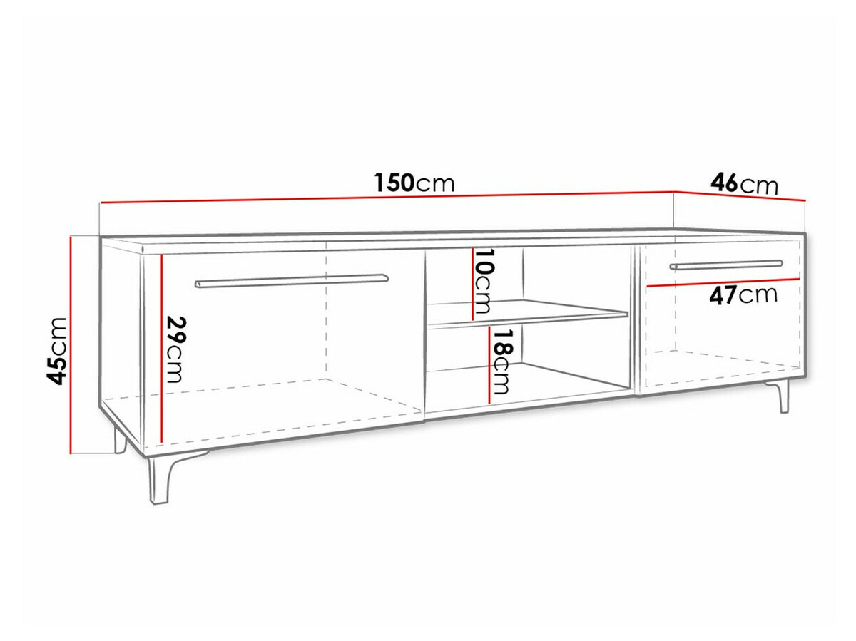 Mobile porta TV Uva V (Bianco + Bianco lucido)
