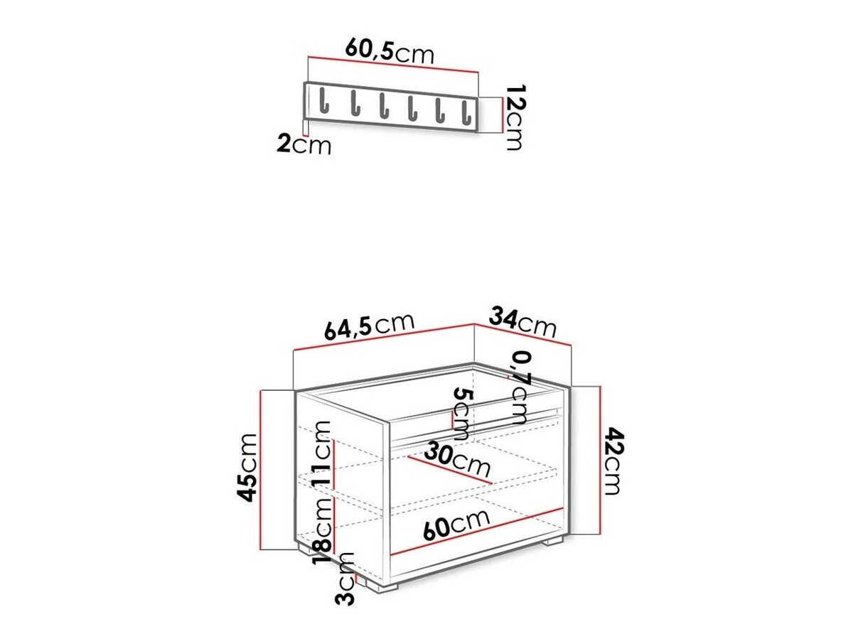Set arredo da corridoio Comfivo Pinus V (Bianco + Manila 16)