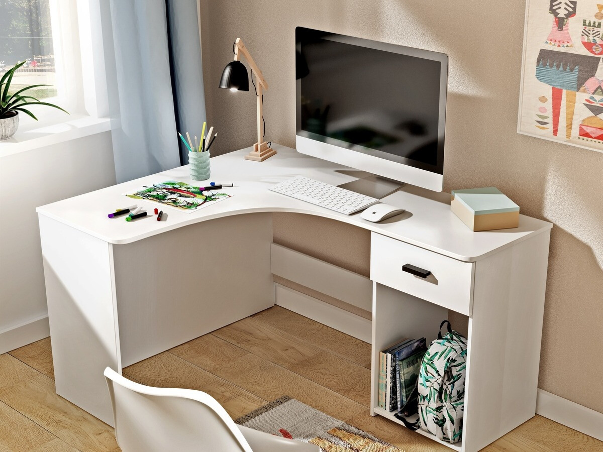 Scrivanie angolare Austin 303 (Bianco)