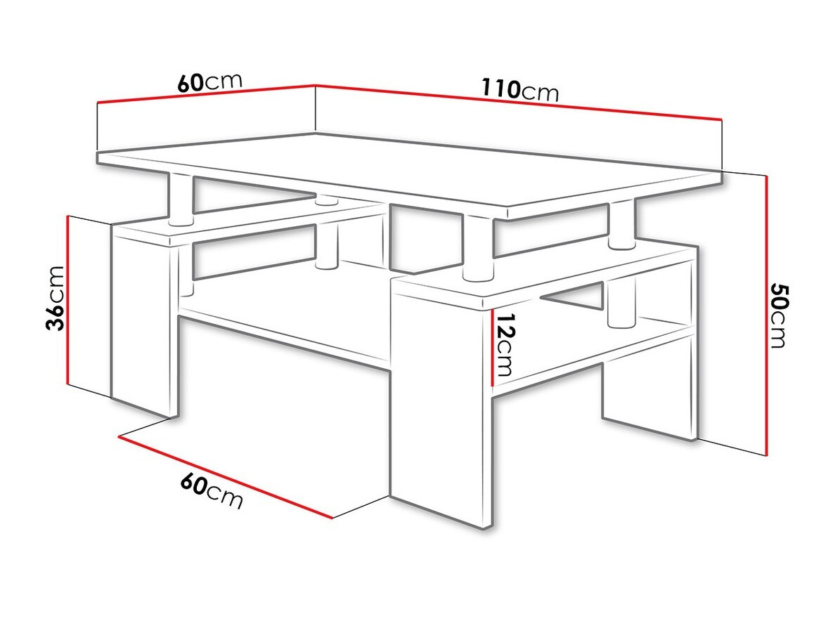 Tavolino da caffè Fortunal (Sonoma quercia)