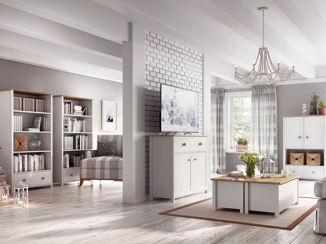 Cassapanca Romelbo 143 (Bianco + Quercia)