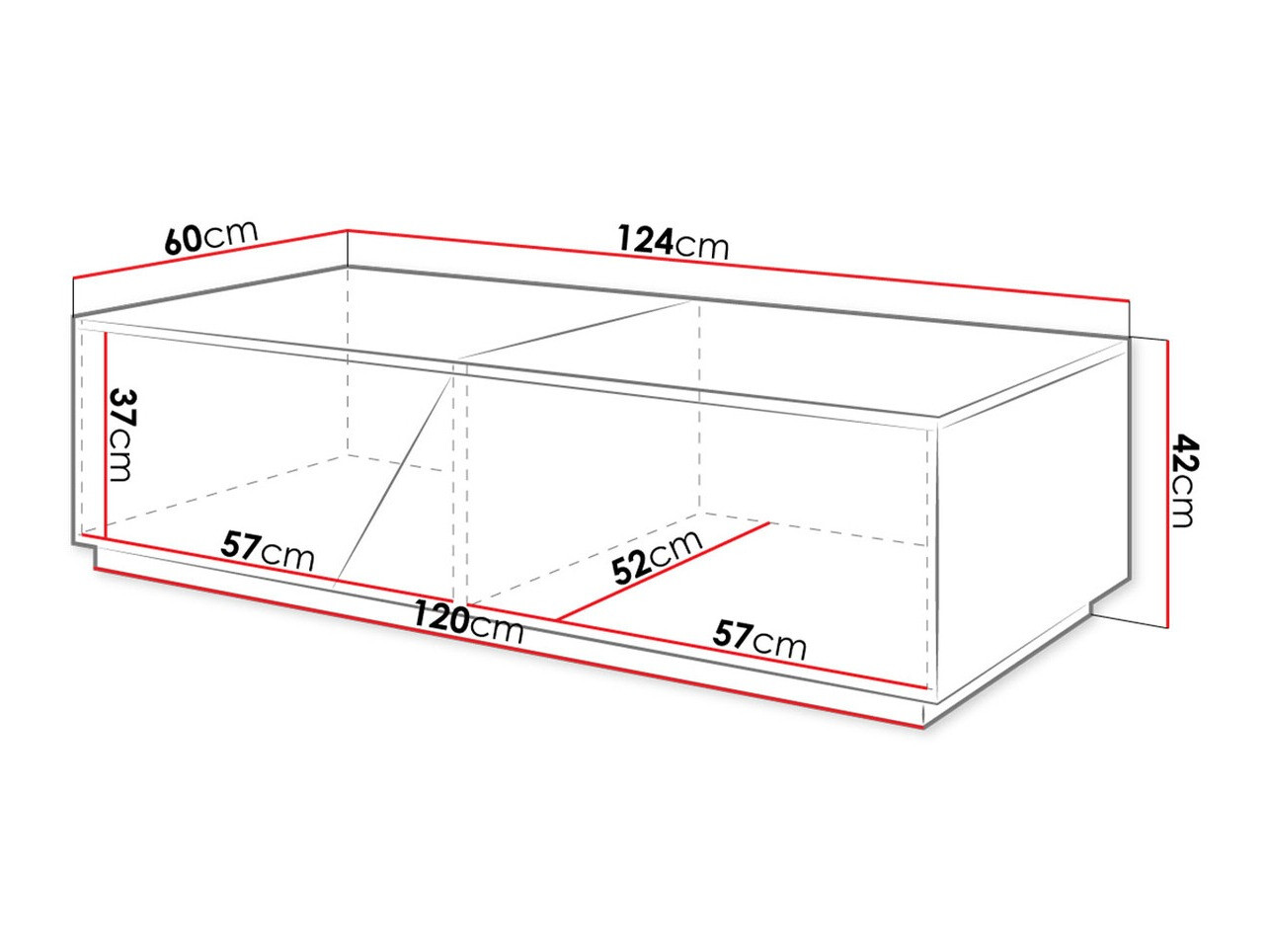 Tavolino da caffè Comfivo Daldune (Bianco + Quercia di Wotan)