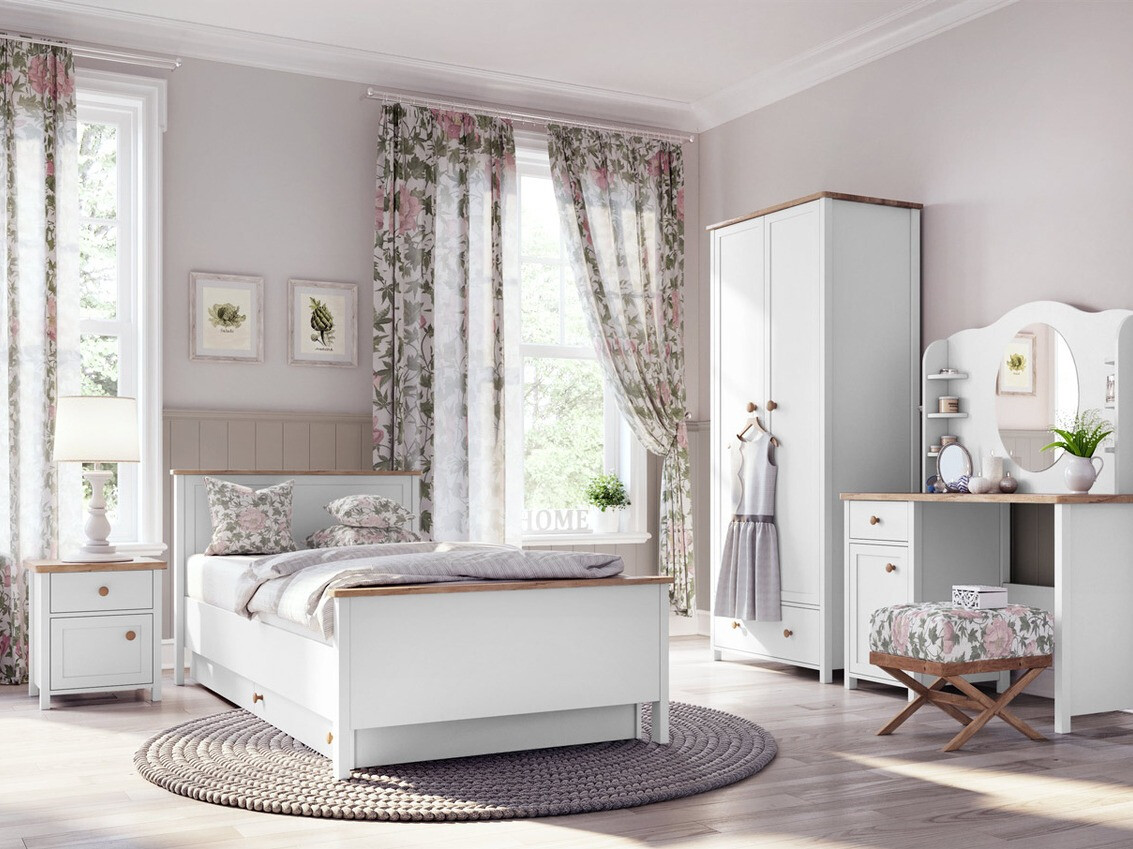 Comodino Romelbo 138 (Bianco + Quercia)