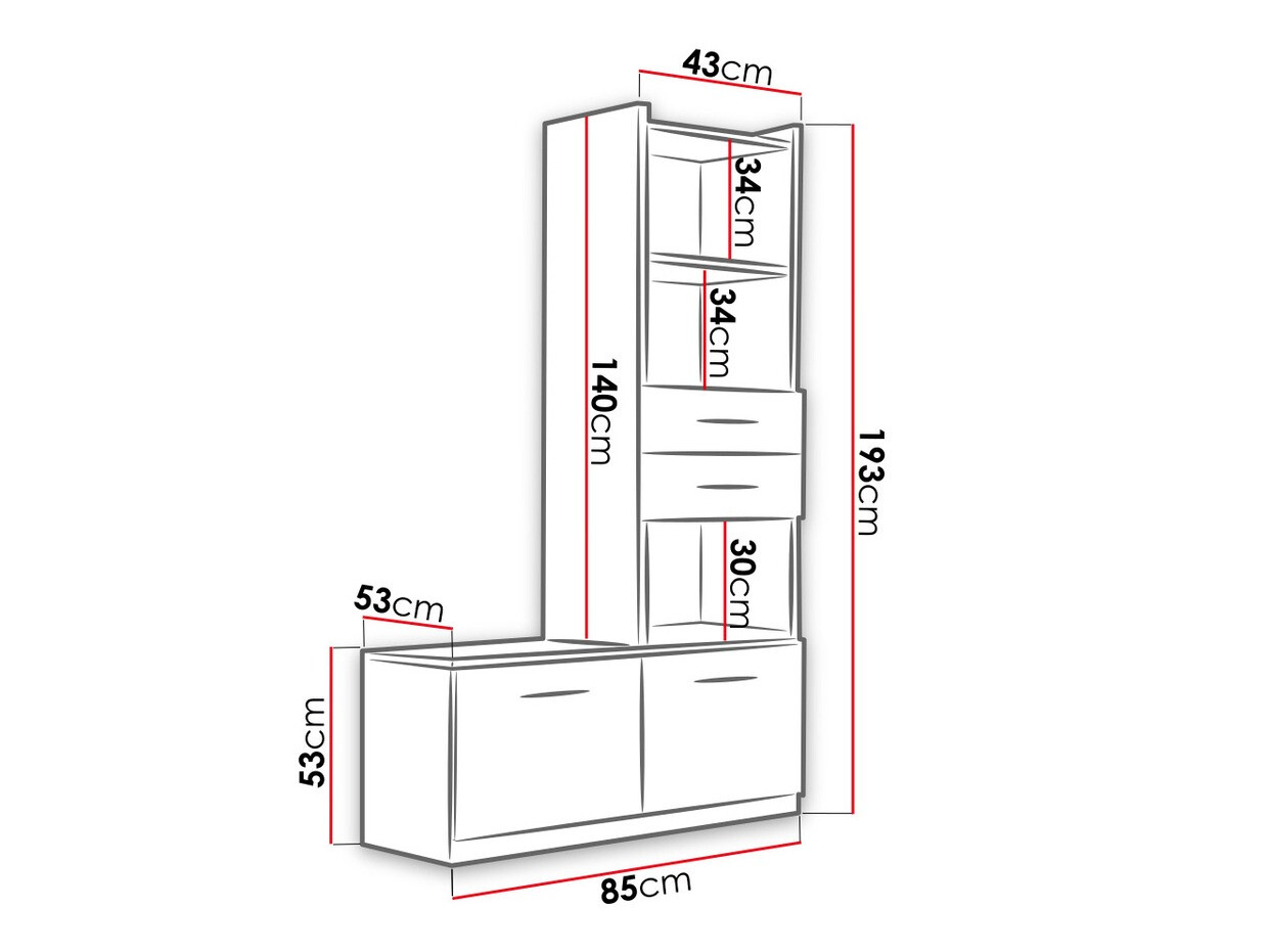 Scaffale Campus (Bianco + Bianco lucido)