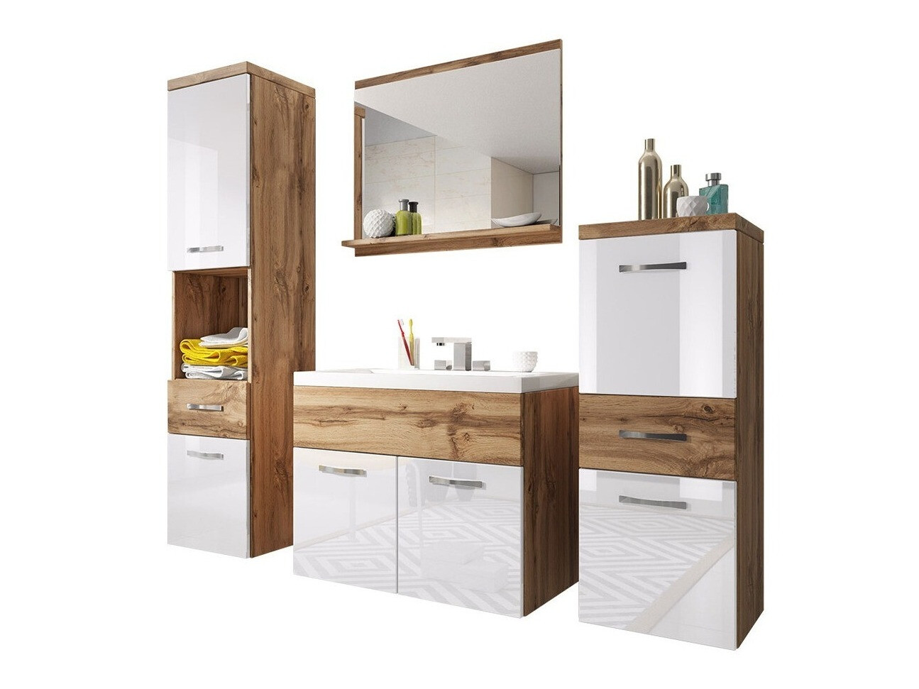 Set bagno Sarasota 109 (Quercia di Wotan + Bianco lucido)