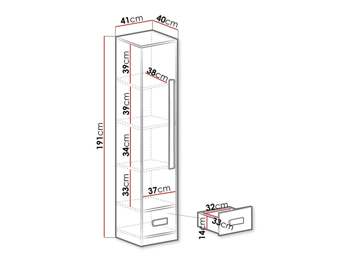 Scaffale Merevari 105 (Bianco + Lucidare Turchese)